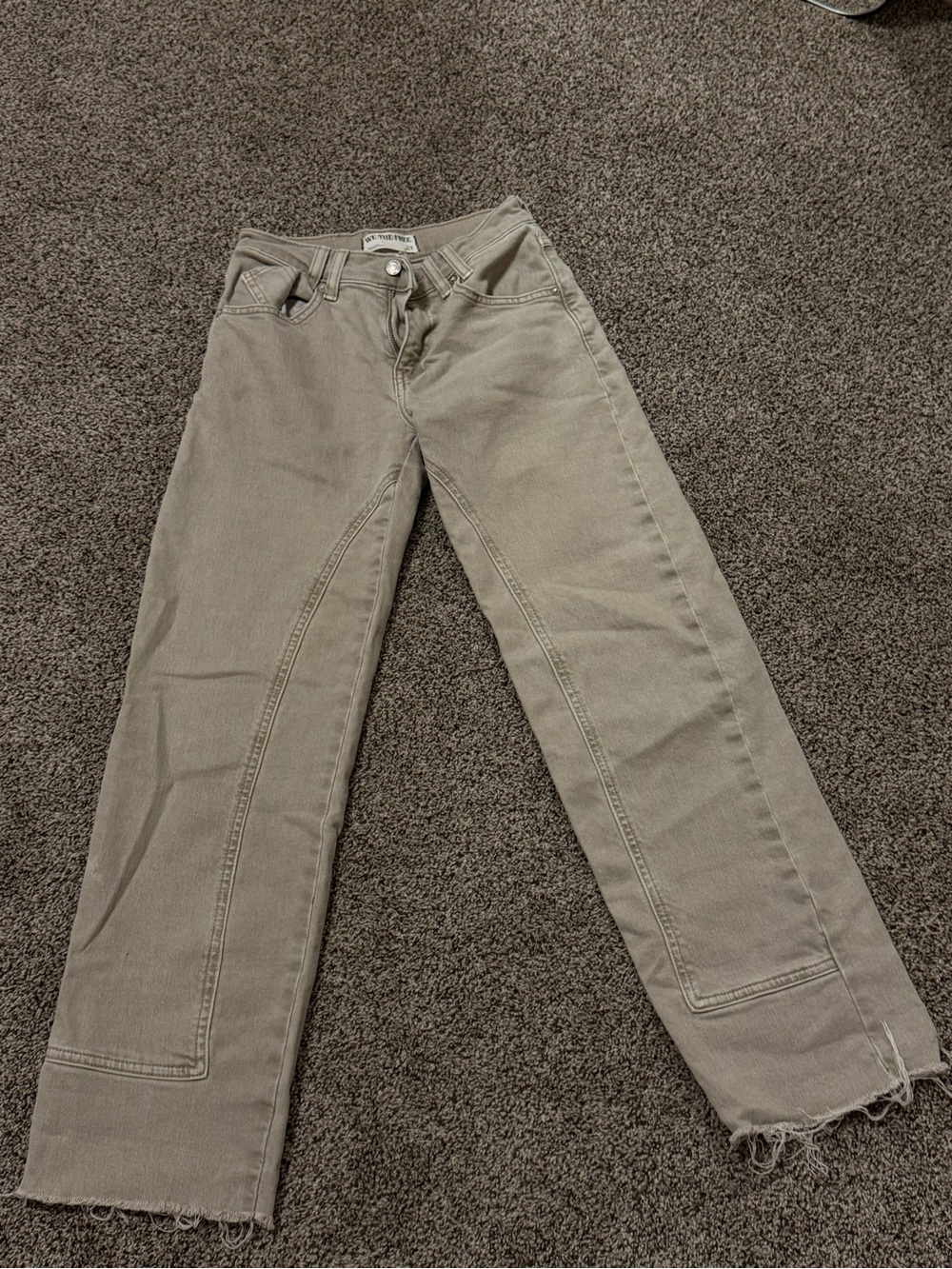 Free People light wash khaki jeans